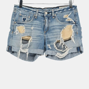 RAG BONE Womens Rebel Jean Shorts Size 25 Boyfriend Distressed Denim Cotton Boho